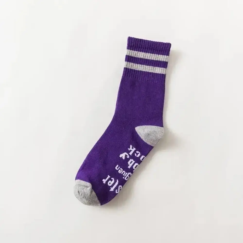 Dobby Cotton Socks Mid-Calf Dobby Weave Casual Hosiery New Trend Cotton Socks Mid-Calf Lettering 2024 New