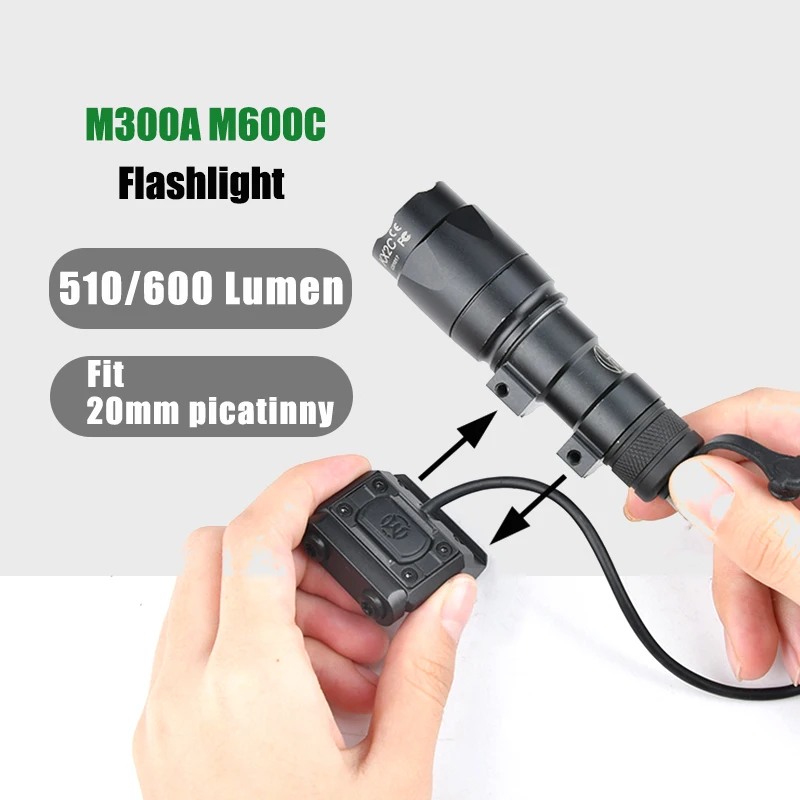 Wadsn Hot Selling Surefir M600C M300A Flashlight Metal High Lumens Unit Mount HotBotton Base Fit 20MM Rail Airsoft accessary