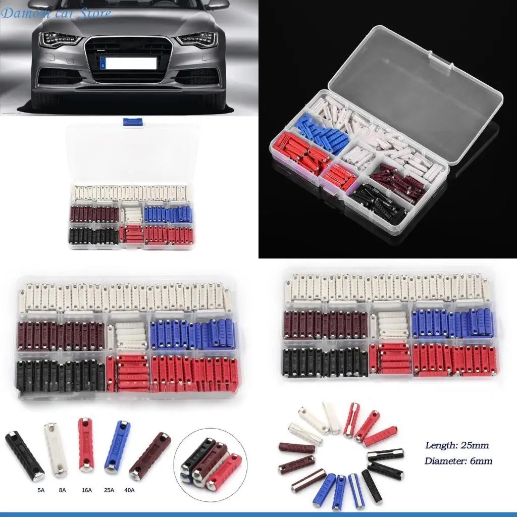 

A2UC 200PCS CAR FUSES ASSORTMENT ASSORTMENT, Автомобильные предохранители 5A 8A 16A 25A 40A Торпеды, в форме европейских SET CAR