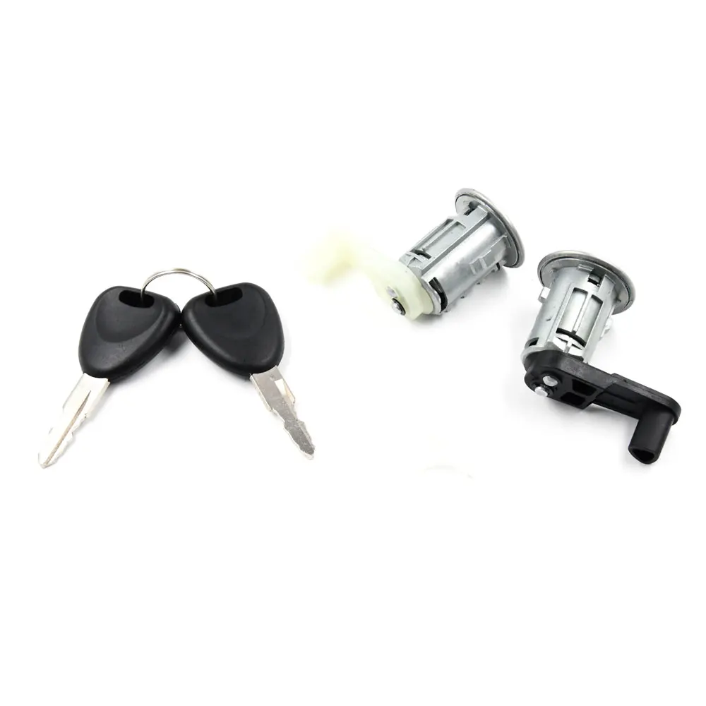 Car Door Lock Barrel Cylinder with 2 Key for Renault Megane Scenic Clio Master Left+Right 7701468981 7701468982