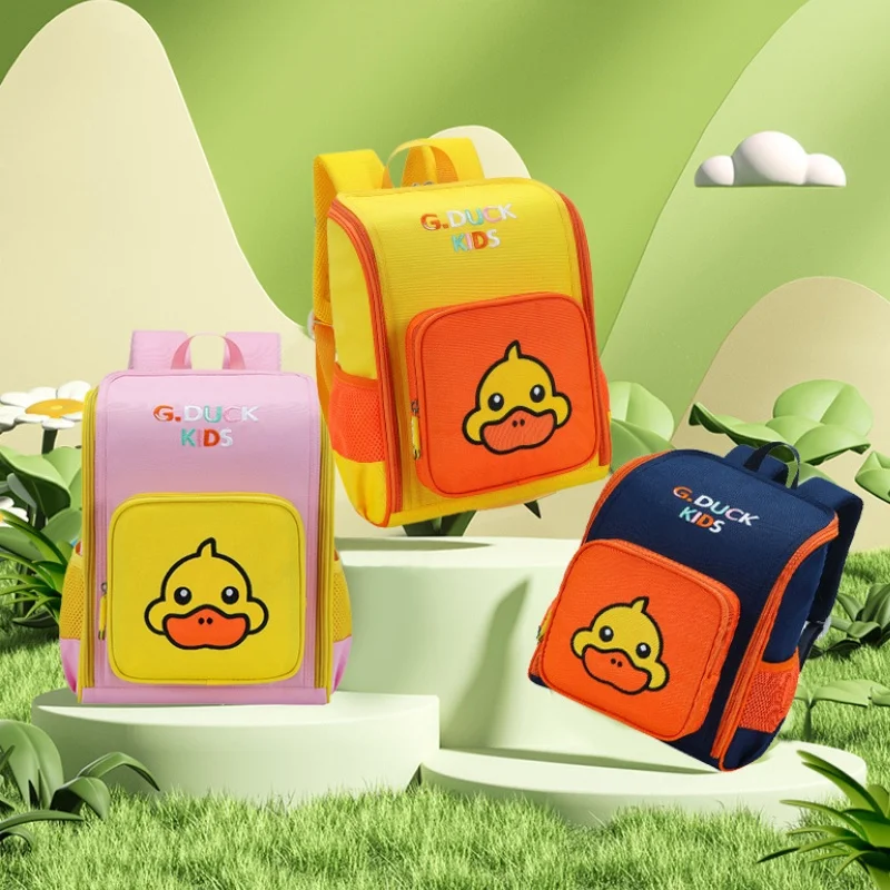 Cartoon Yellow Duck Children Cute Fashion Backpacks New Girl Boy Bucket Large Capacity Schoolbags Students Waterproof Backpack
