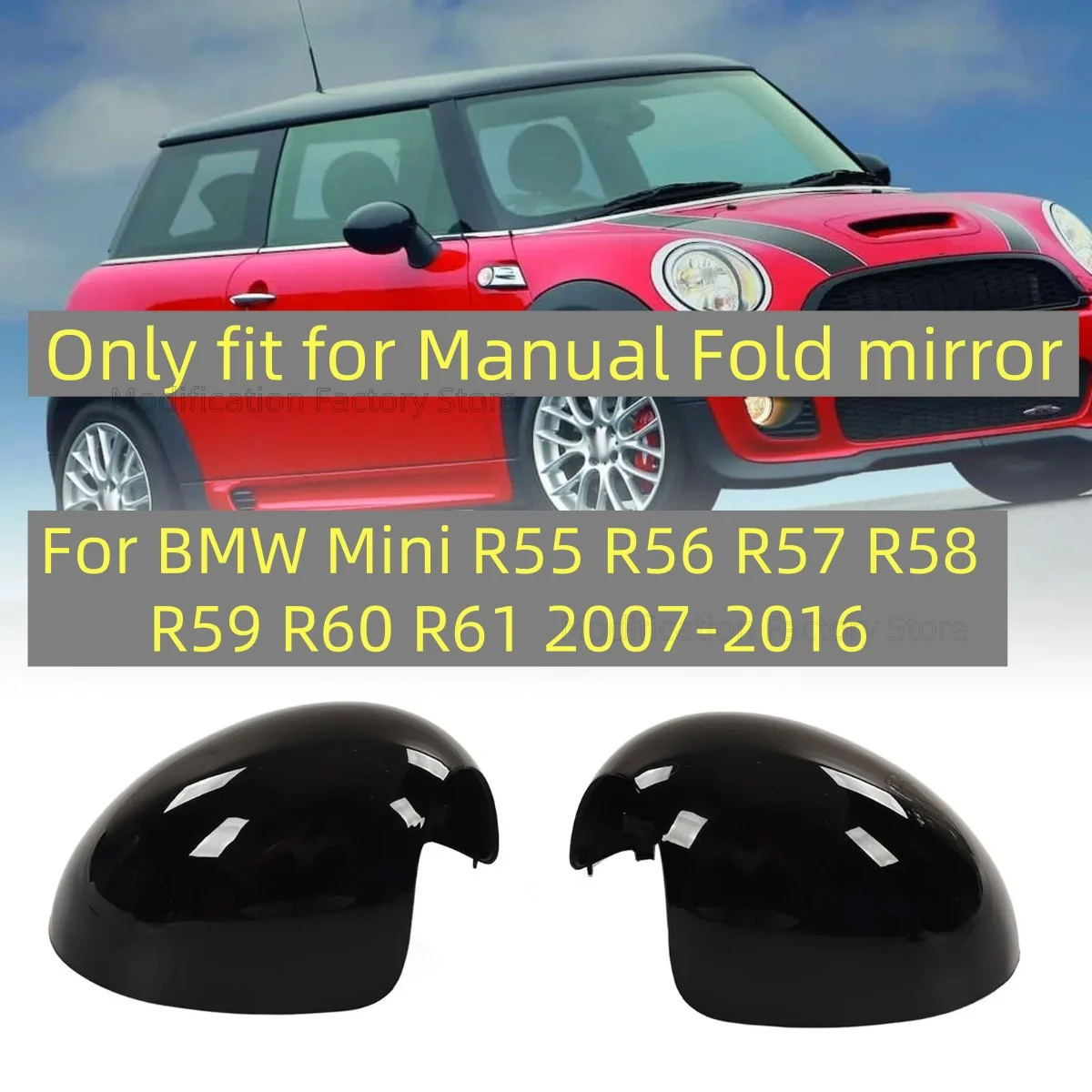 Car Rearview Mirror Cover Trim Cap For BMW Mini R55 R56 R57 R58 R59 R60 R61 2007-2016 Car Replacement Mirror Parts 51162754914