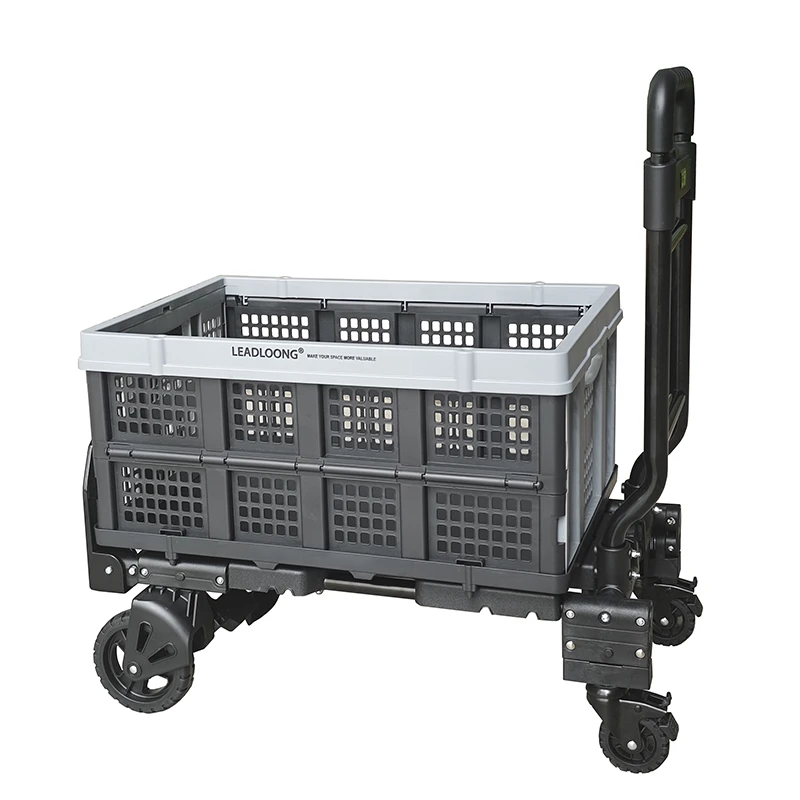 LEADLOONG Heavy-Duty Portable Tool Cart with Foldable Storage Basket Collapsible Design for Garage Workshop & Living Room Use