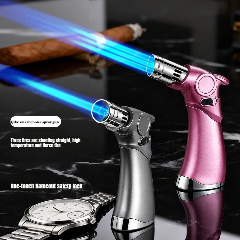 2026 New Triple-Fire Direct-Force Spray Gun Welding Torch Windproof Cigar Outdoor BBQ Baking Igniter