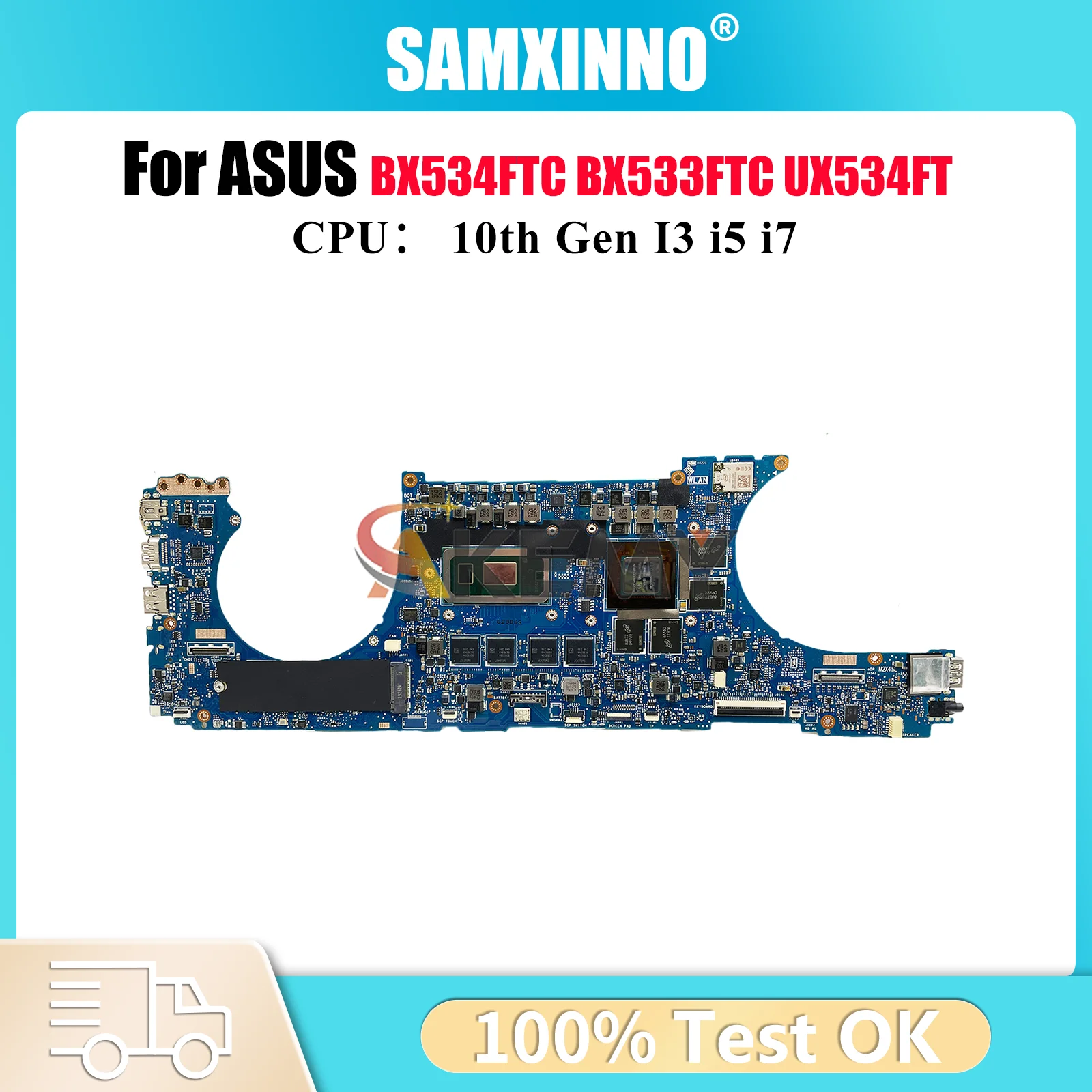 

UX534FT Материнская плата для ноутбука ASUS BX534FTC UX534F RX534FTC UX534FTC UX534FT BX534FT BX533FTC Материнская плата с 10-го поколения I3 i5 i7