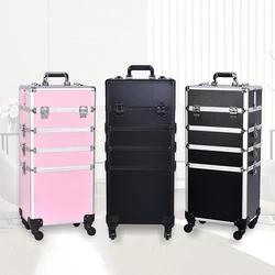 Valise de Maquillage Professionnelle à Multicouches Combinée Librement, Valise à Cosmétiques Portable, Tatouage d'Ongles, Boîte à Outils de Voyage de miles