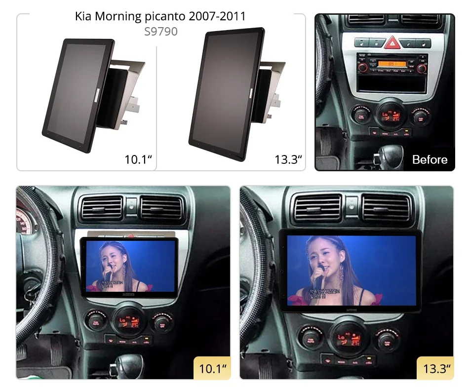 Android10.0 Ownice Car Radio Auto for  Kia Picanto SA Morning 2004-2007 13.3'' No DVD support USB Quick Charge Nano 1920*1080