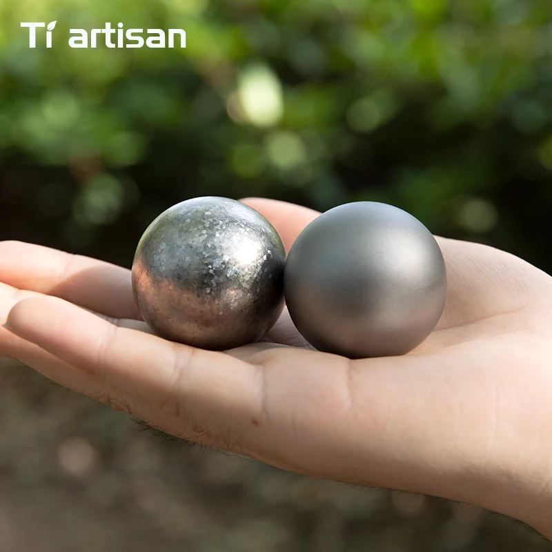 Tiartisan 40mm Titanium Ice Ball Reusable Quick Freeze Ice Cubes Outdoor Camping Portable Wine Whiskey Round Chilling Stones - view 4