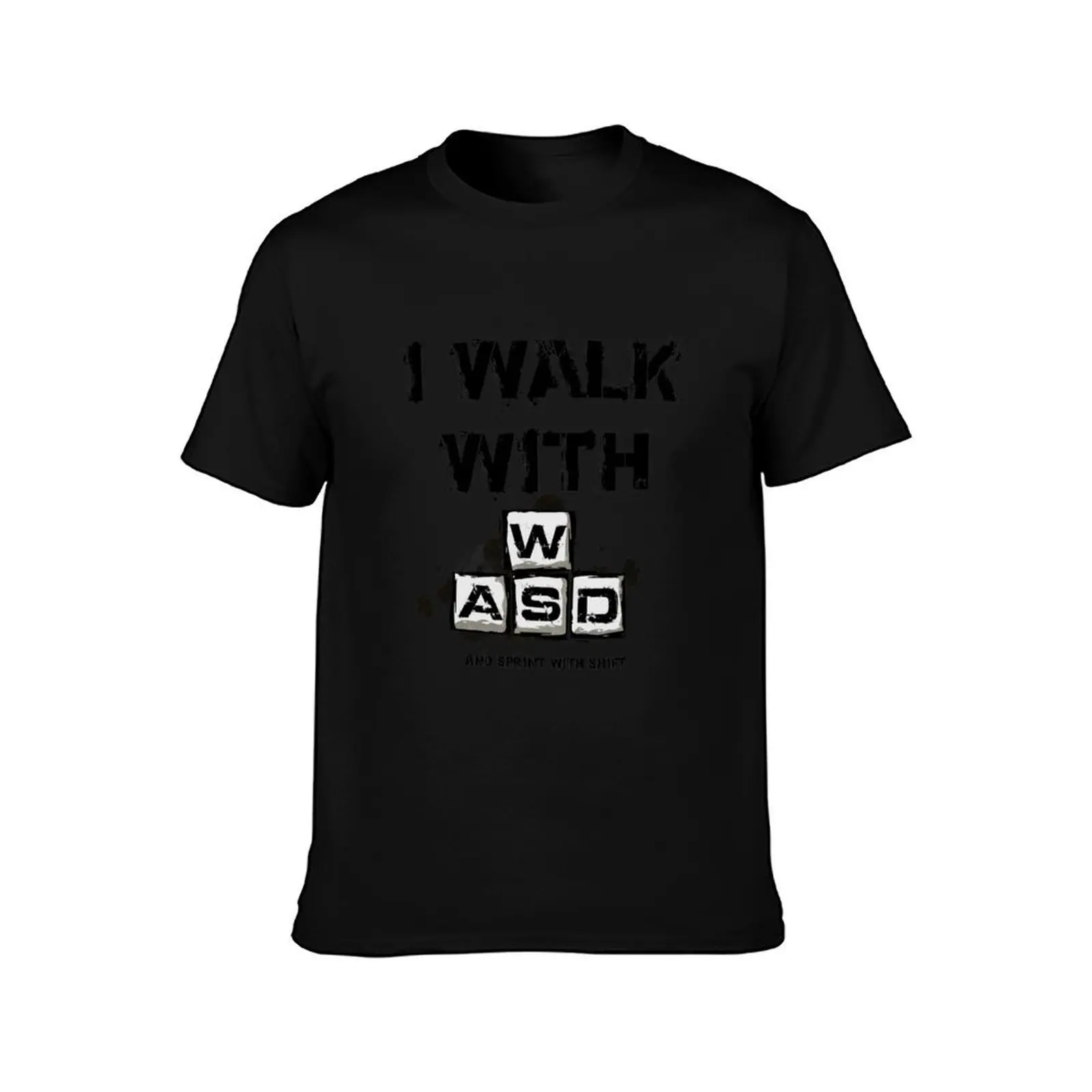 I WALK WITH WASD (And Sprint with Shift) T-Shirt Plus Size Basic Short Sleeve Top T-Shirt