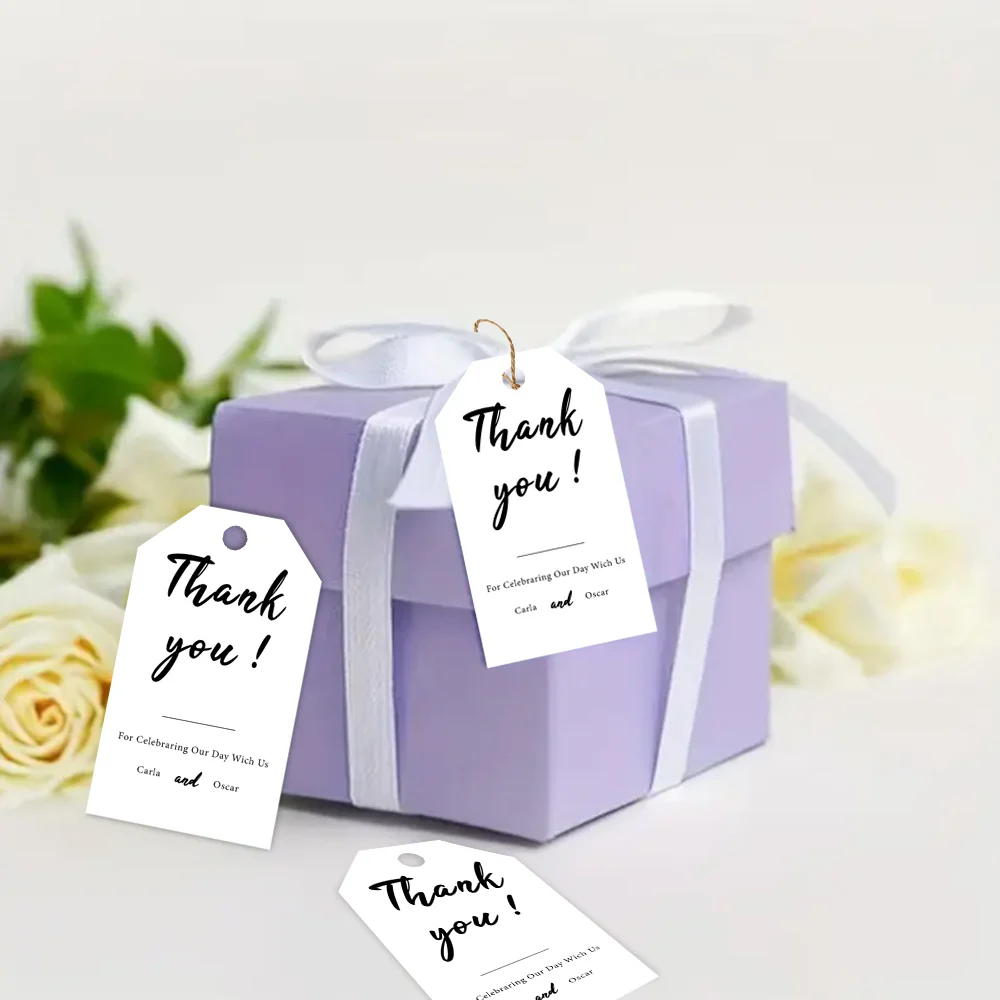 40 шт. открытки с благодарностью на заказ, персонализированные подарочные бирки, этикетки для вечеринок, идеально подходят для юбилеев, выпускников, свадеб