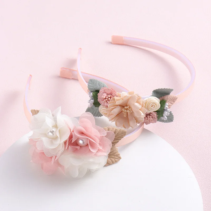 Handmade fashionable simulated flower headband for girls, sweet and cute little fresh headband