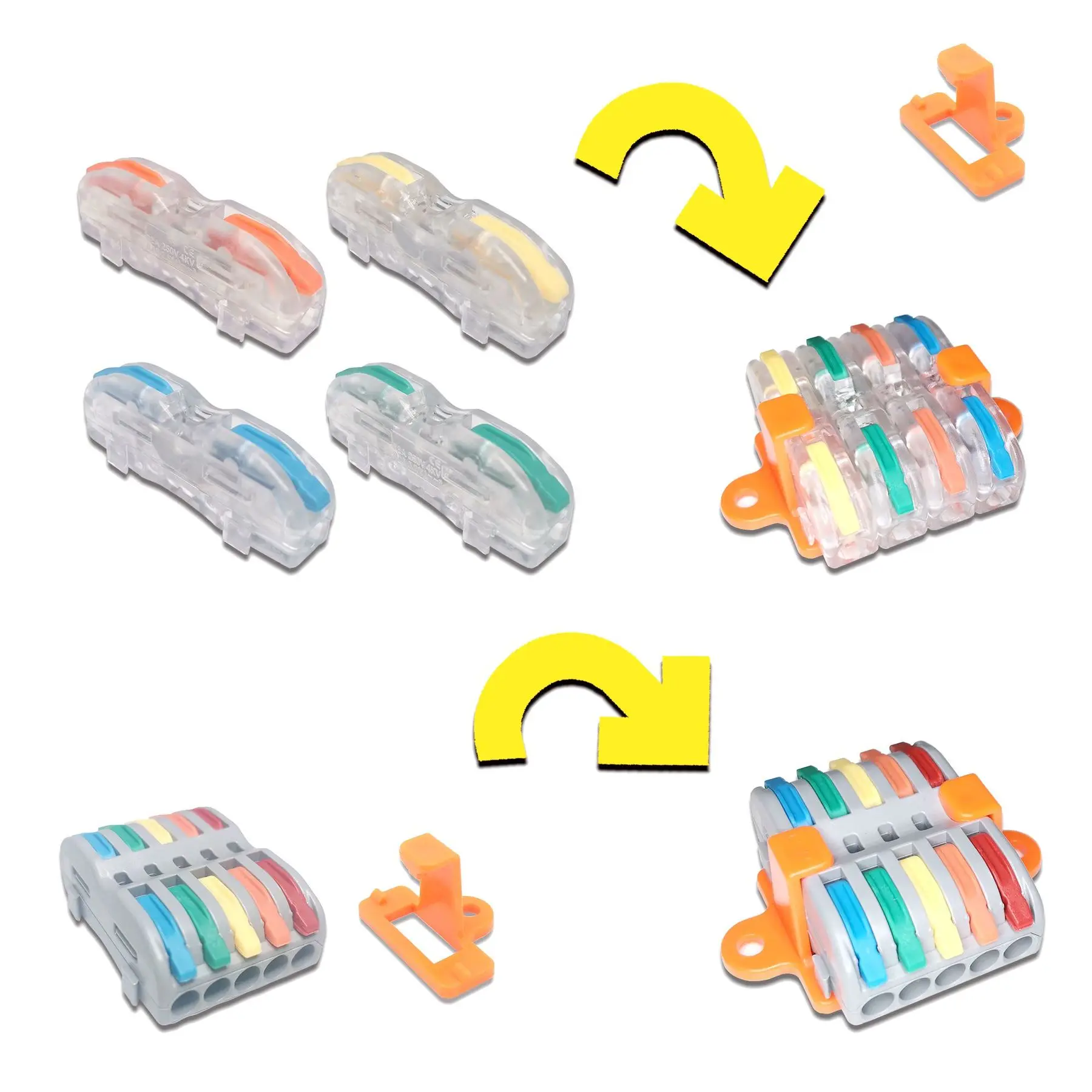 Mini Fast Wire Cable Conectores, Condutor Compacto, Splicing Primavera, Fiação Conector, Push-in Terminal Bloco, P421, F12, Universal