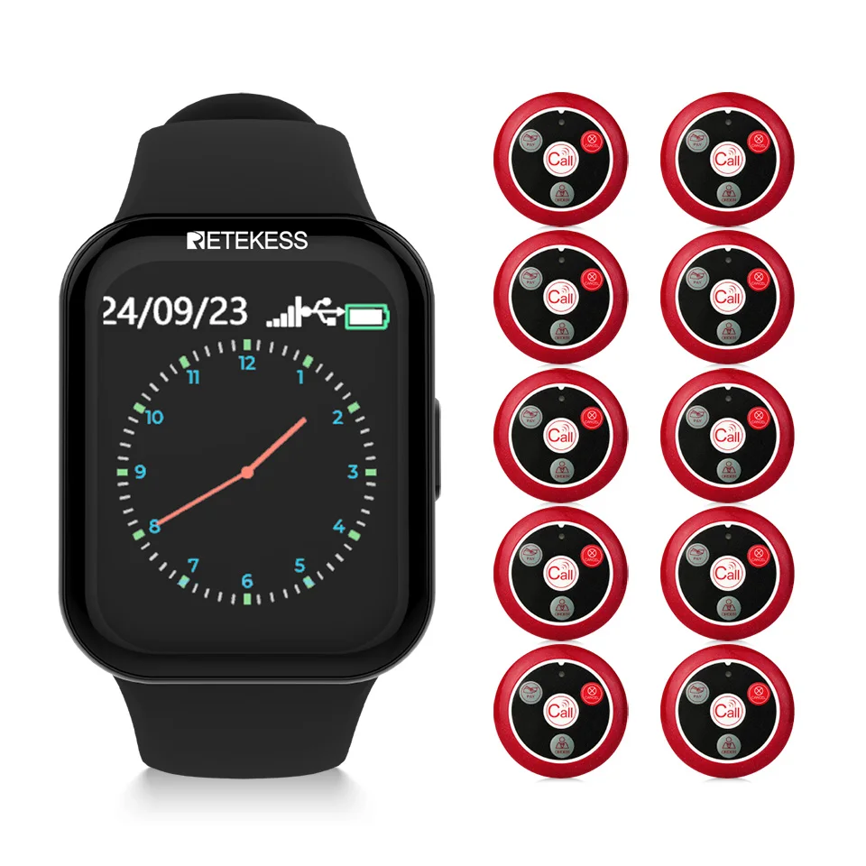 RETEKESS Restaurant-Pager Drahtloses Kellner-Rufsystem TD113 Wasserdichte Touch-Uhr T117 Rufknopf für Café, Bar, Shisha-Shop, Hotel – Detail 23