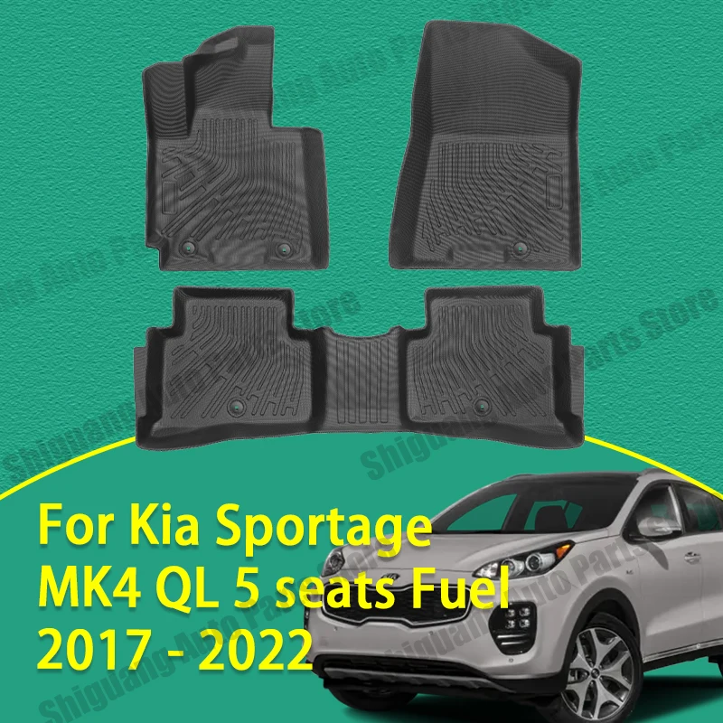 Front Rear Car TPE Floor Mats for Kia Sportage MK4 QL 5 Seats Fuel 2017 - 2022 Backrest Cushion Trunk Mat Waterproof Accessories