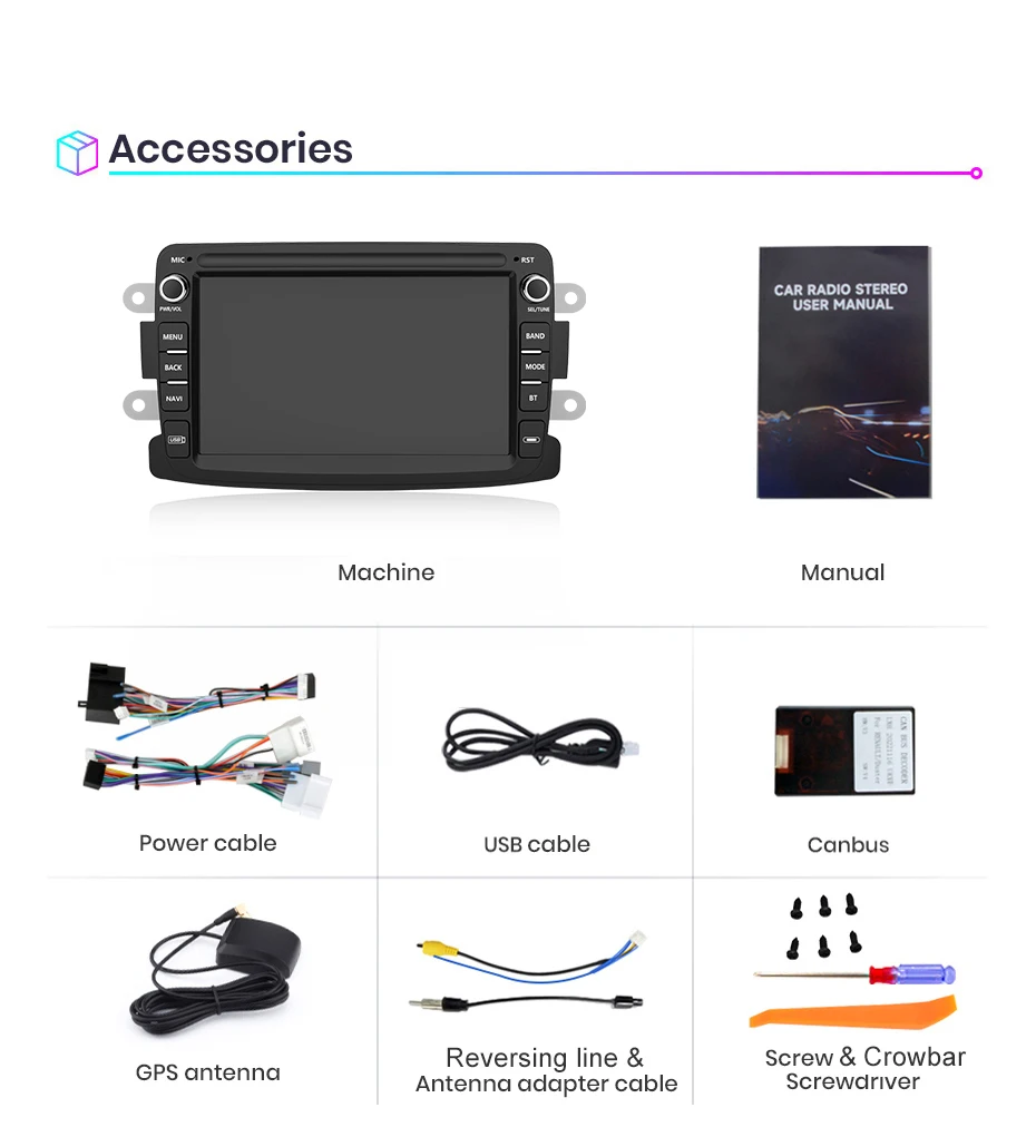 Junsun 7" Wireless Carplay Android Auto Autoradio für Renault Dacia Duster Sandero Dokker Logan Captur GPS RDS Multimedia Player – Detail 26