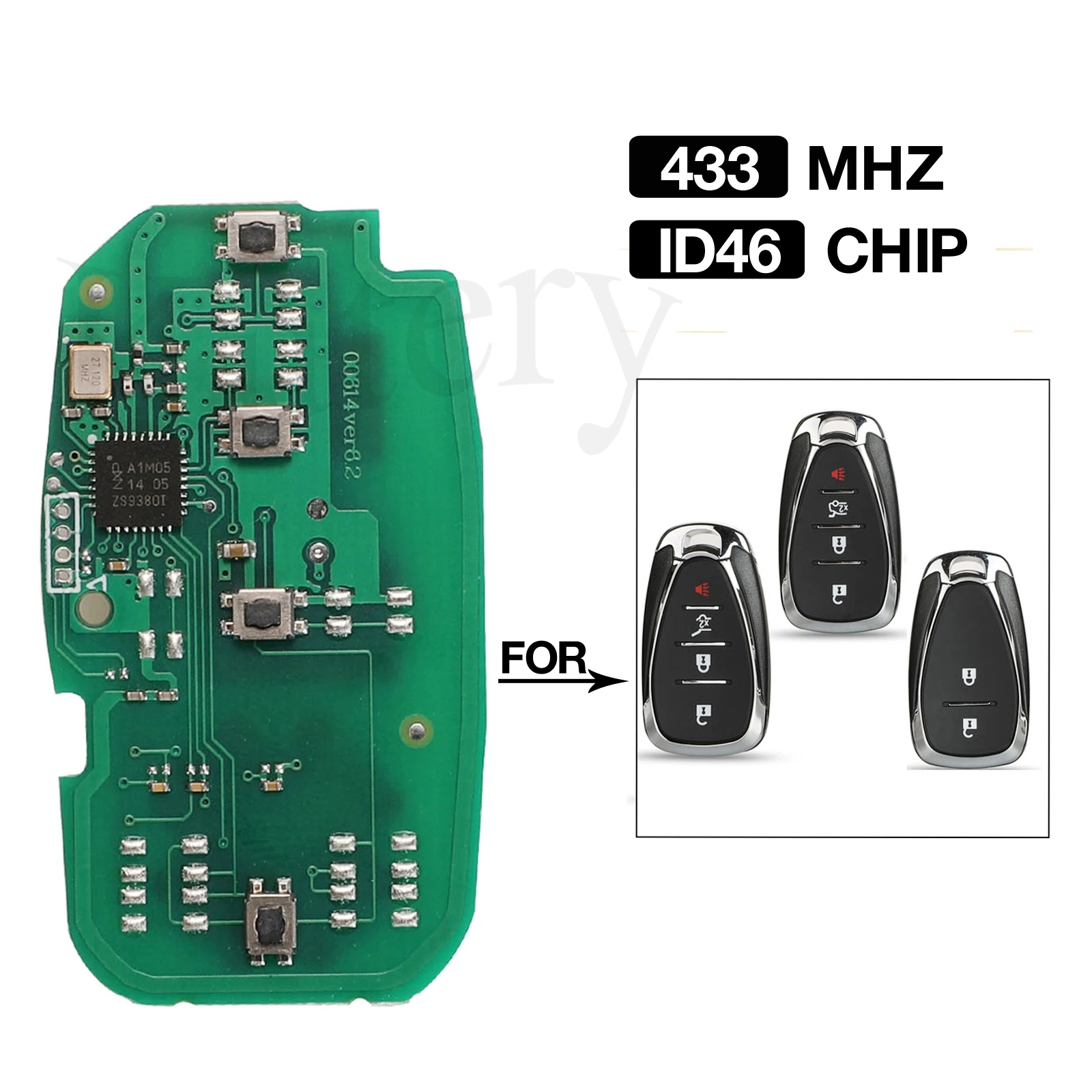 

jingyuqin Remote Smart Car Key 433MHz With ID46 Chip For Chevrolet Camaro Equinox Cruze Malibu Spark HYQ4EA With Emergency Key