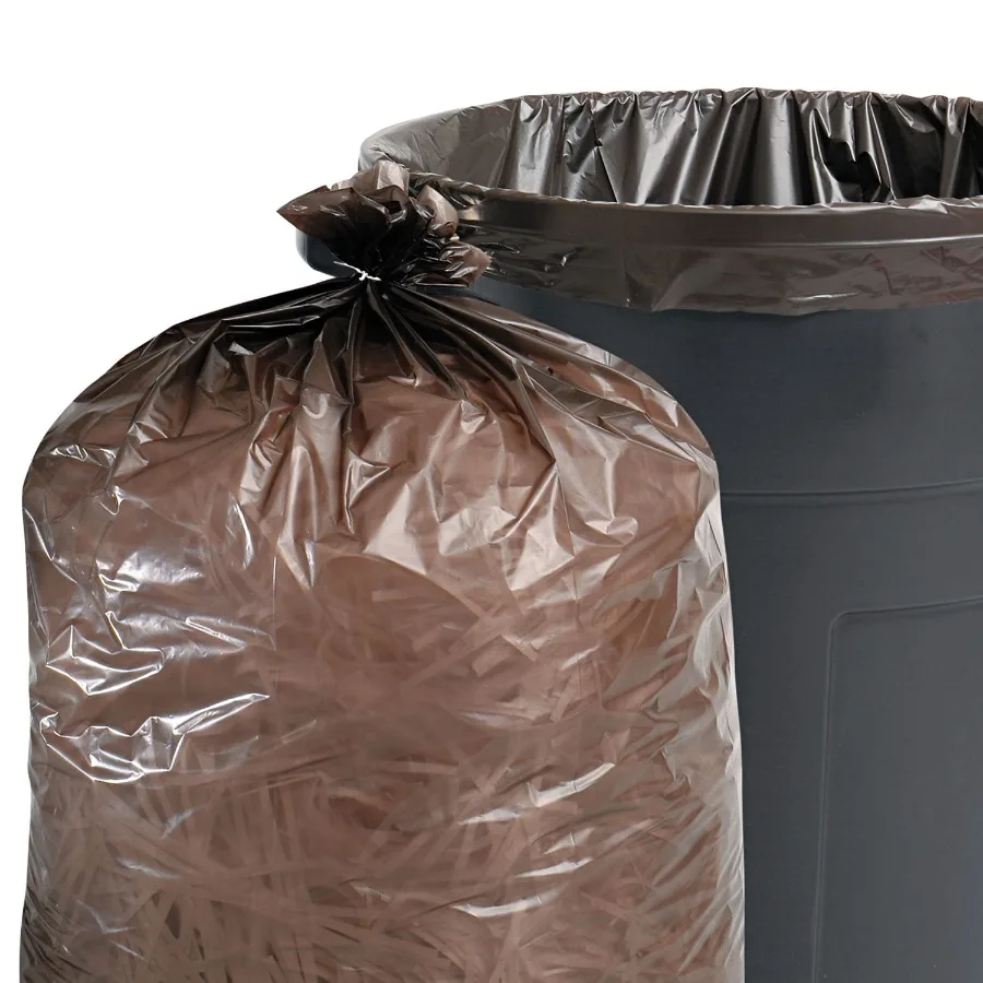

Total Recycled Content Plastic Trash Bags 56 gal 1.5 mil 43 x 49 Brown/Black 100/Carton