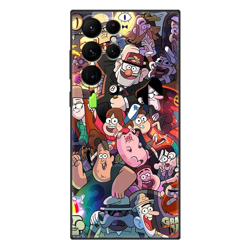 Gravity Falls Phone Case For Samsung Galaxy S23 S22 S21 Ultra S20 FE 5G S10E S10 Lite S9 S8 Plus S7 Edge Black Cover