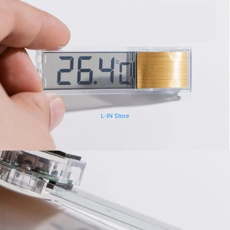 ميزان حرارة رقمي لحوض السمك، شاشة LCD مثبتة لمستشعر درجة حرارة الخزان، قراءة دقيقة لمرابيات الحيوانات ذات الحجم النحيف #2