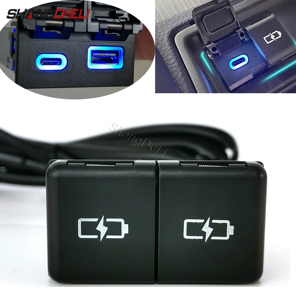 36W Auto Dual USB Type-C PD Opladen Outlet Oplader Adapter Voor Camry Avalon Highlander Levin RAV4