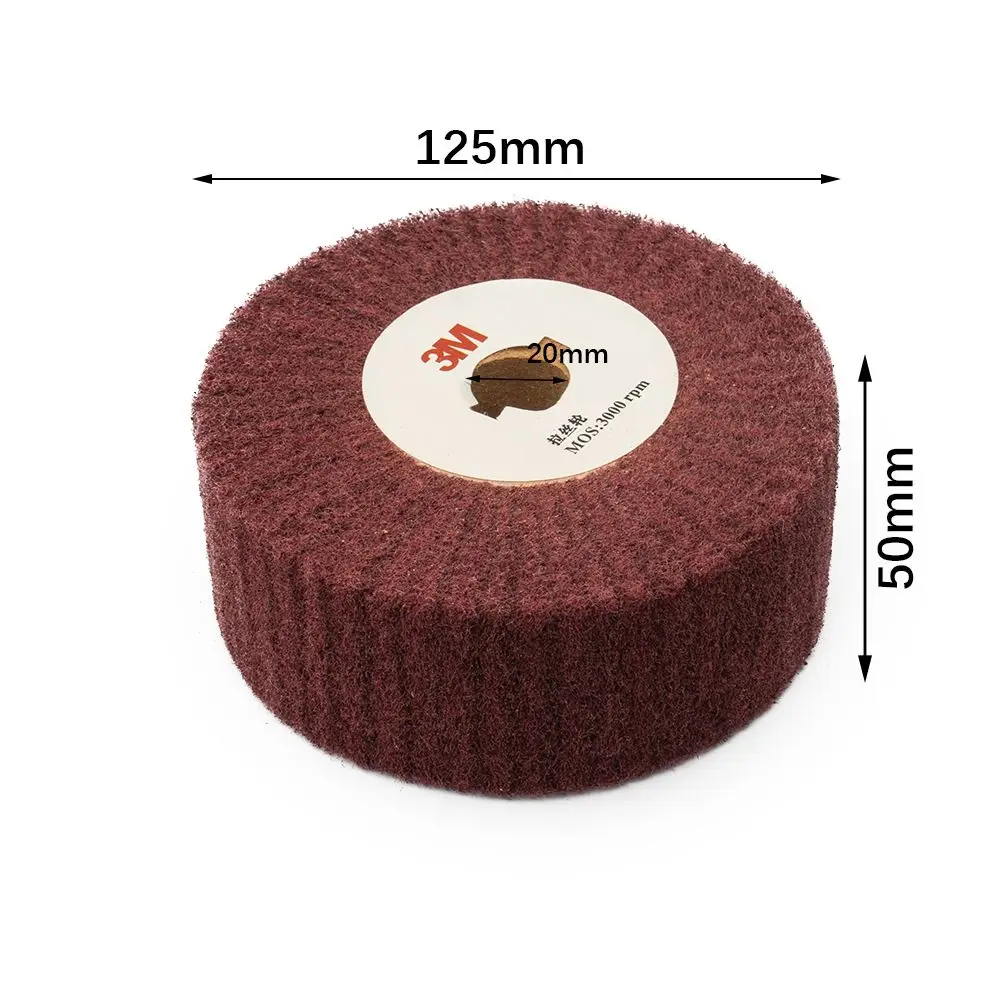 125mm Non-woven Flap Brush Polishing Wheel Grit 320 Metal Woodworking Scouring Pad 20mm Bore