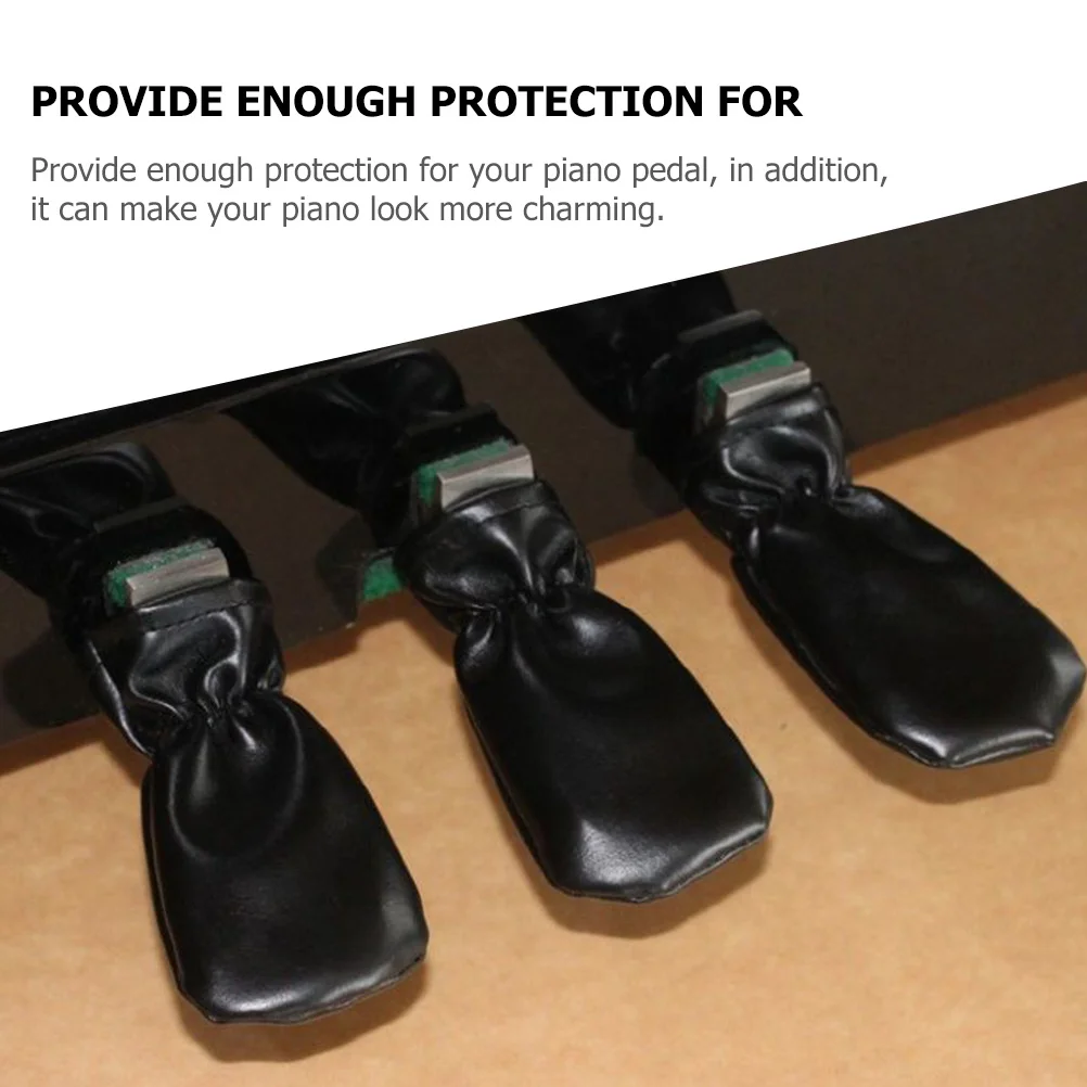 

3pcs Piano Pedal Cover Protection Sleeve Durable Long Life Friction Reduction Comfortable Texture Elegant Design