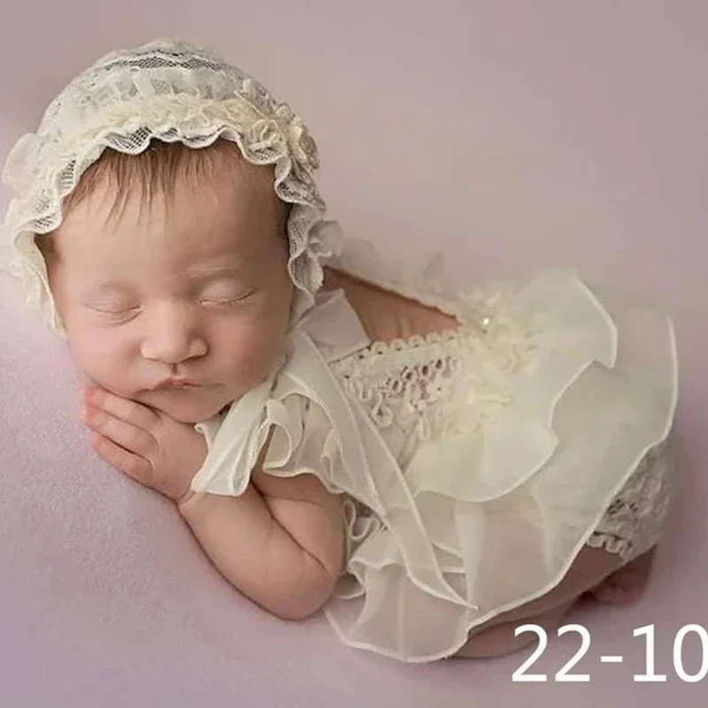 Ensemble de vêtements de photographie de style princesse pour bébé, chapeau en dentelle, oreiller posant, barboteuse, chaussures, décor mignon, accessoires de séance photo pour nouveau-né