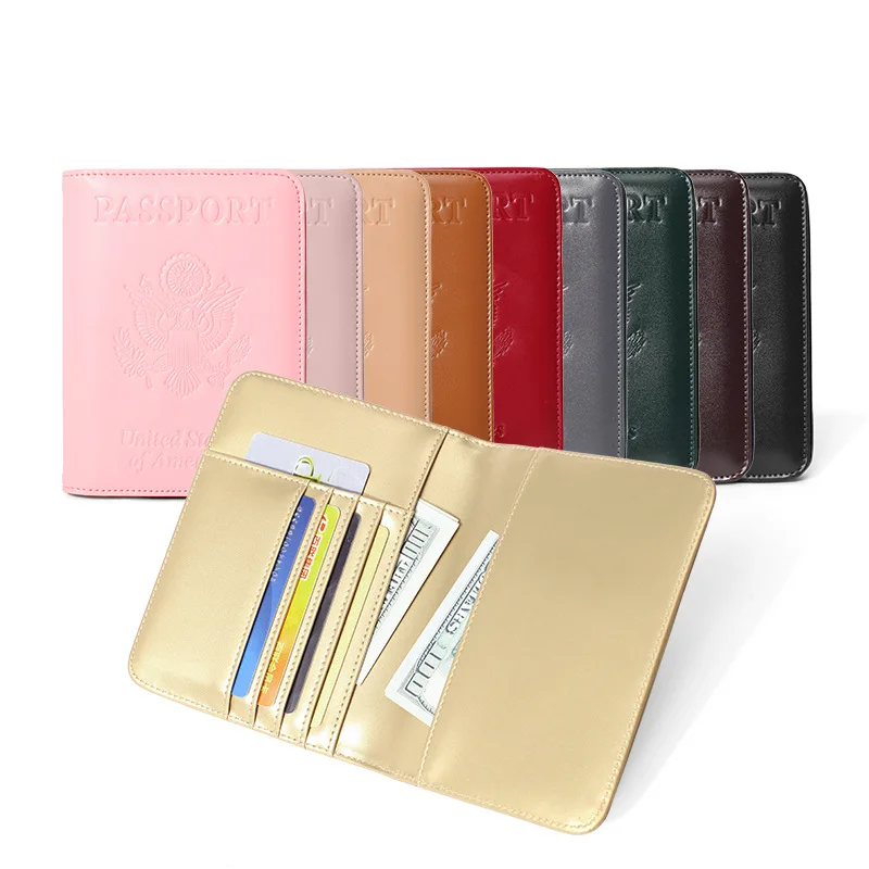 Leather Passport Book Antimagnetic Multi Card Ticket Holder Travel Wallet Cover Pu Leather Passport Case Protection