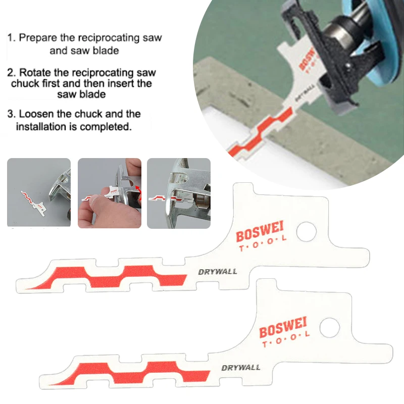 2pcs Mini Reciprocating Jig Saw Blades Drywall Reciprocating Saw Blade 85/86 Type Wire Box Drywall Access Sawzall Blades
