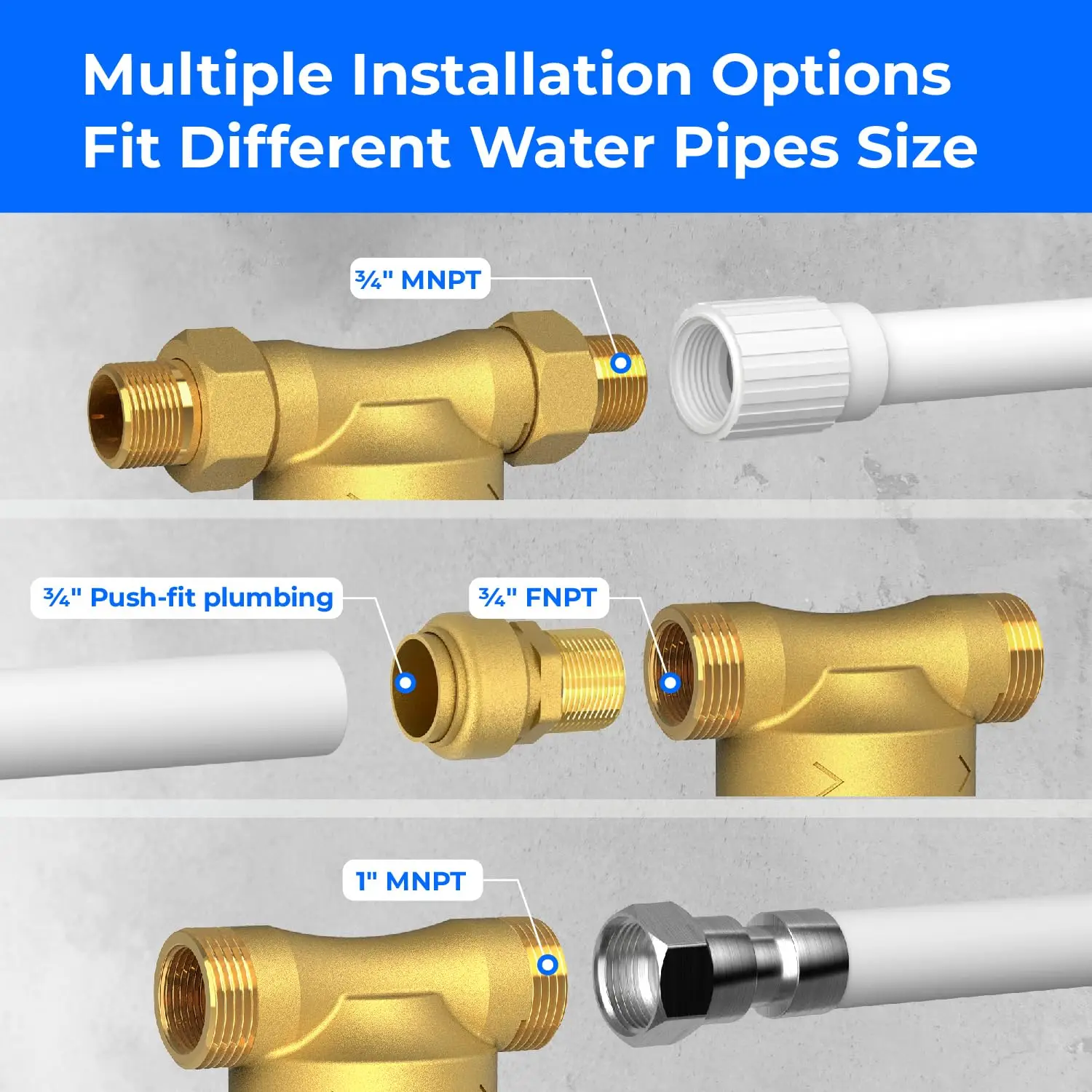 فلتر الرواسب الدوارة للأسفل من Waterdrop، نظام تصفية المياه للمنزل بأكمله للغسيل العكسي لمياه الآبار، 40-50 ميكرون، WD-RPFK #4