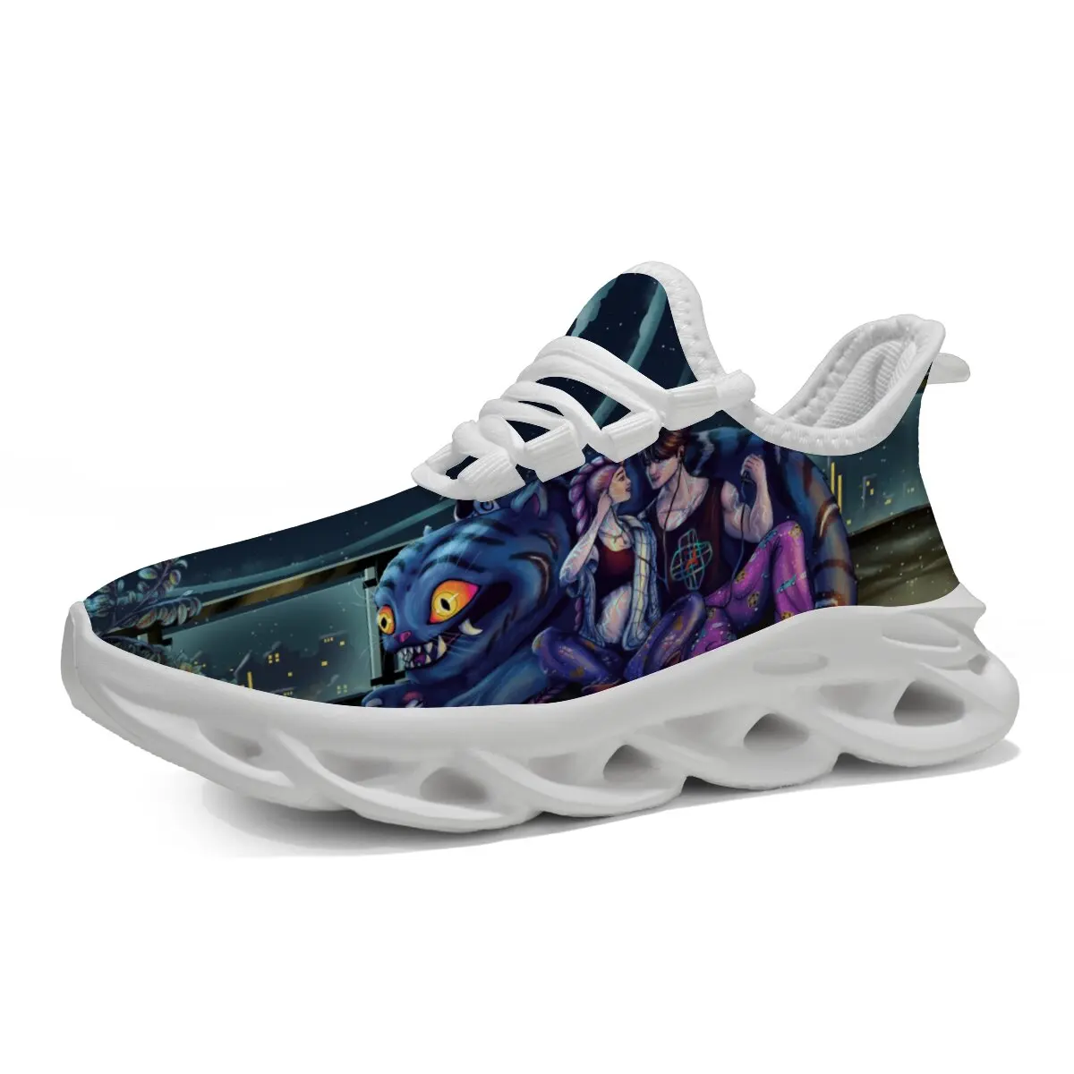 

Parent-child Shoes Children's Cartoon Characters Night City Running Shoes Lace-up Casual Sports Running Sneakers