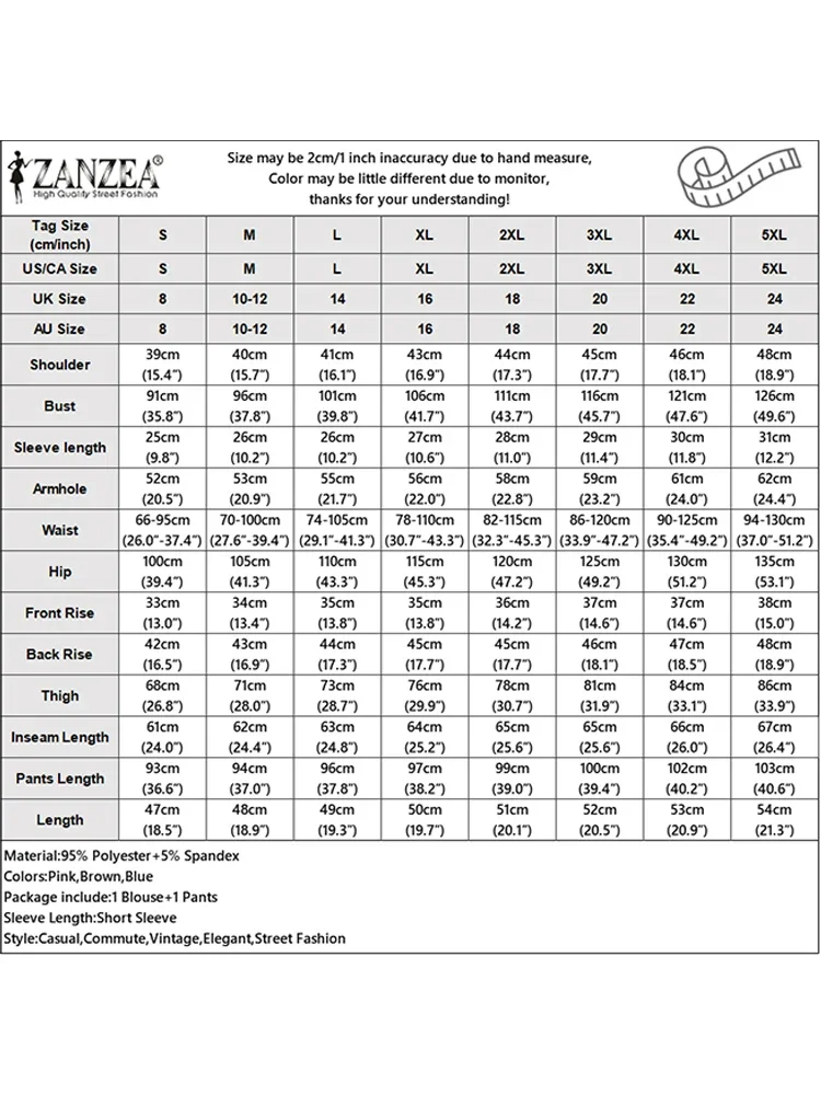 ชุดเซ็ตเสื้อผ้าลายดอกไม้ ZANZEA 2025 สำหรับผู้หญิง เสื้อแขนสั้น กางเกงขายาว ชุดไปเที่ยวทะเล ชุดฤดูร้อน ชุดเข้าชุดสวยหรู 2 ชิ้น