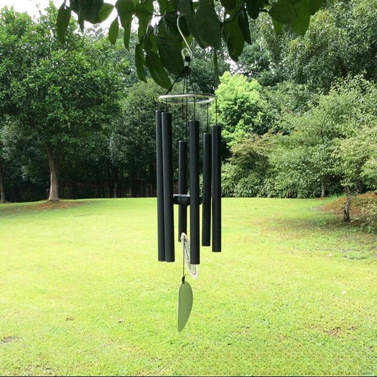 

6 Tubes Wind Chimes Outdoor Home Decoration Asthetic Deep Tone Melody Memorial Wind Bell Aluminium Patio Courtyard Decor Gift