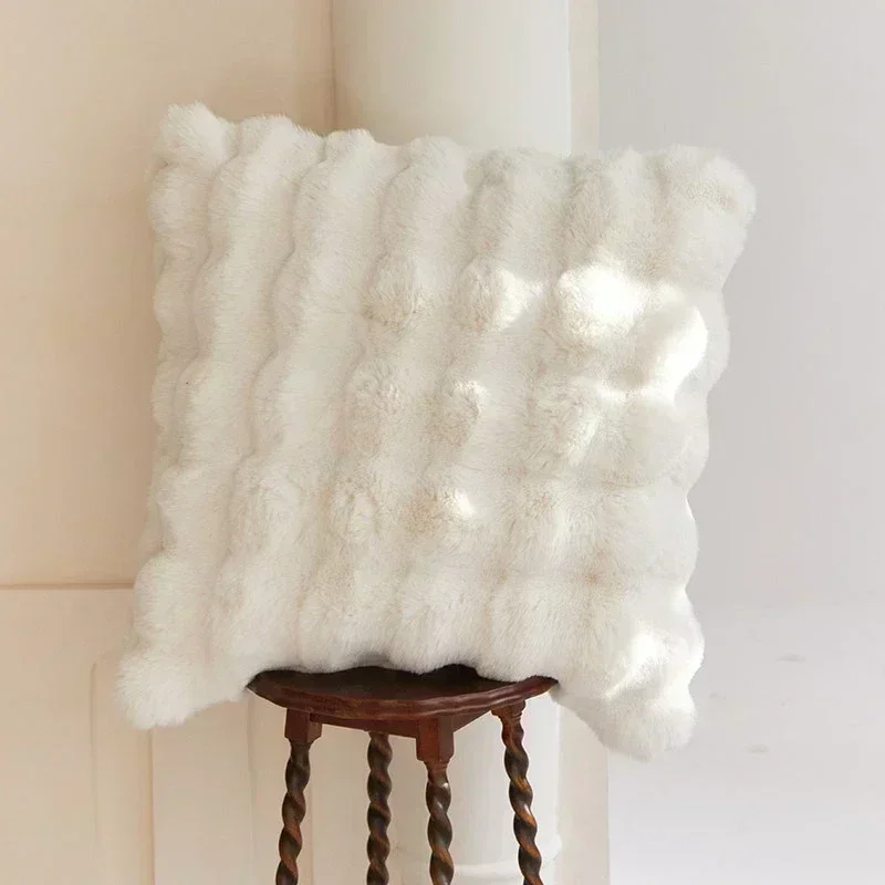 High-end Tuscan Imitation Fur Throw Pillow Luxury High Grade Sofa Cushion Super Soft  Plush Seat Cushion/Back Cushions Pillows