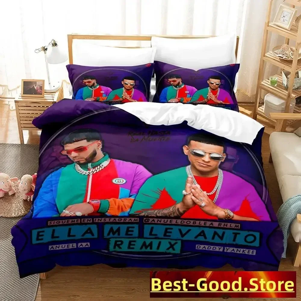 Conjunto de Cama Anuel Aa Real Hasta La, Tamanhos Solteiro, Casal, Queen e King, para Adultos e Crianças, com Capa de Edredom e Parure de Lit