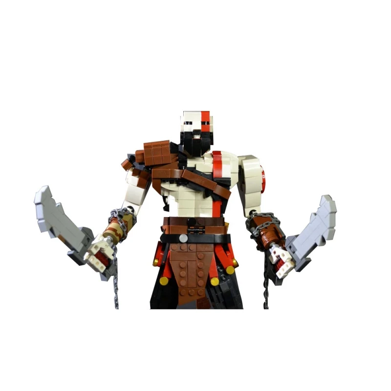 MOC-192904 Kratos Figure Robot Model Building Blocks Game God of War 2018 Kratos Ax Weapon Mecha Assembled Bricks Toy Gift