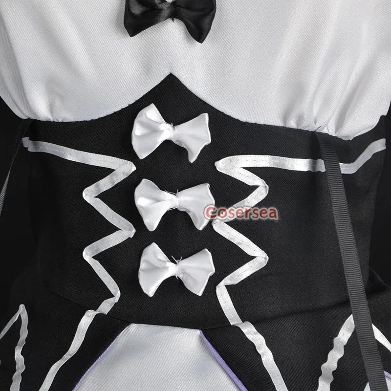Cosersea Ram Rem Cosplay Costume Re:Zero − Starting Life in Another World Ram Rem Halloween Women Dress Uniform Outfit Fullset