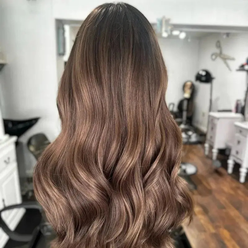 لينة الجسم Wavw شعر مستعار 13x4 أومبير براون الكستناء Balayage شعر مستعار الاصطناعية الدانتيل شعر مستعار أمامي مع الكثافة الطبيعية ألياف مقاومة للحرارة #1