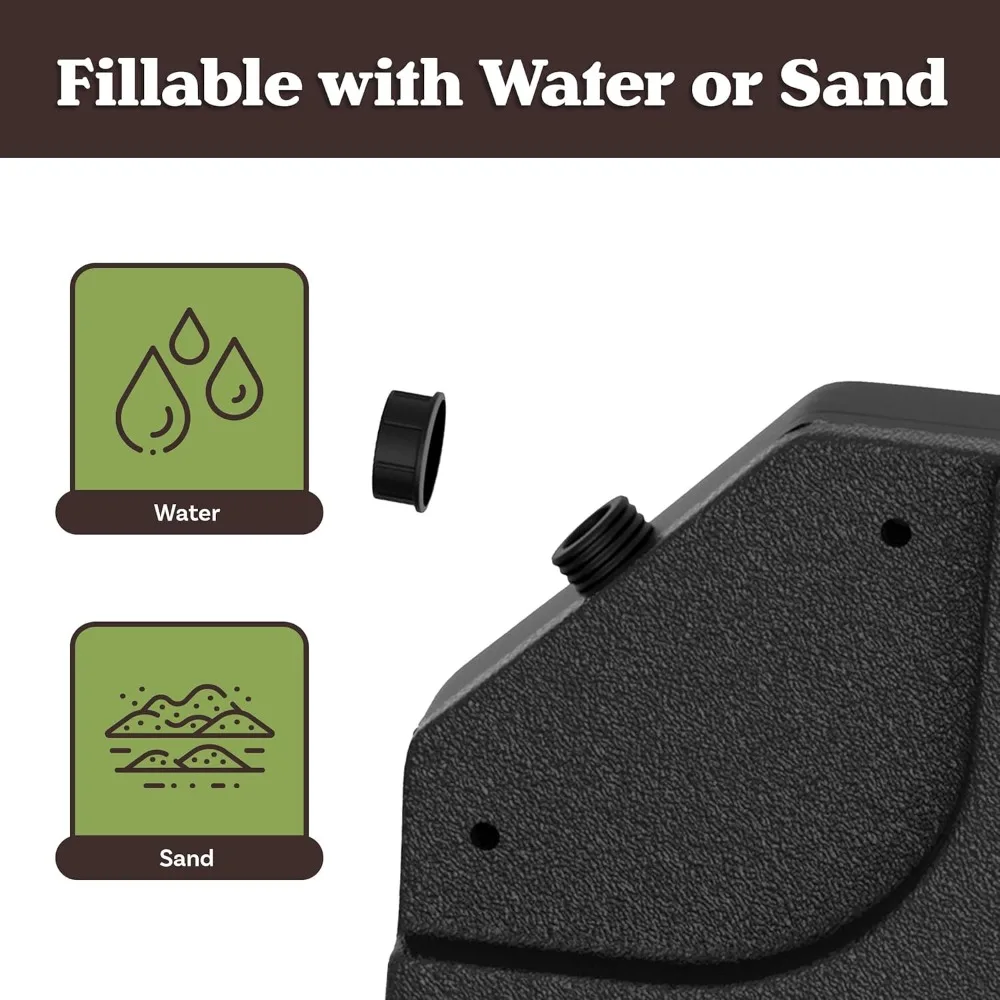 حامل مظلة للفناء الخارجي - قاعدة رملية شديدة التحمل لمظلات العارضة والكابولي والإزاحة بسعة 220 رطل