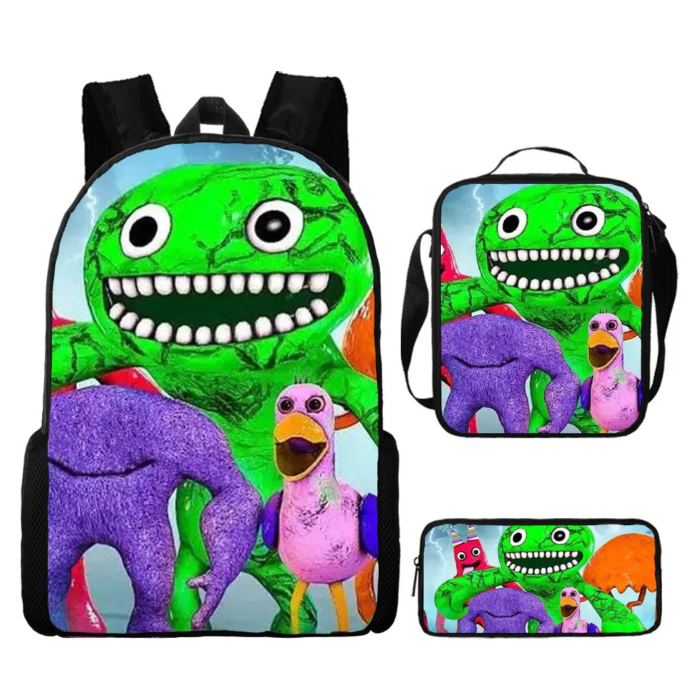 Trendy Popular Garten of banban 3D Print 3pcs/Set Student School Bags Laptop Daypack Backpack Crossbody Lunch bag Pencil Case