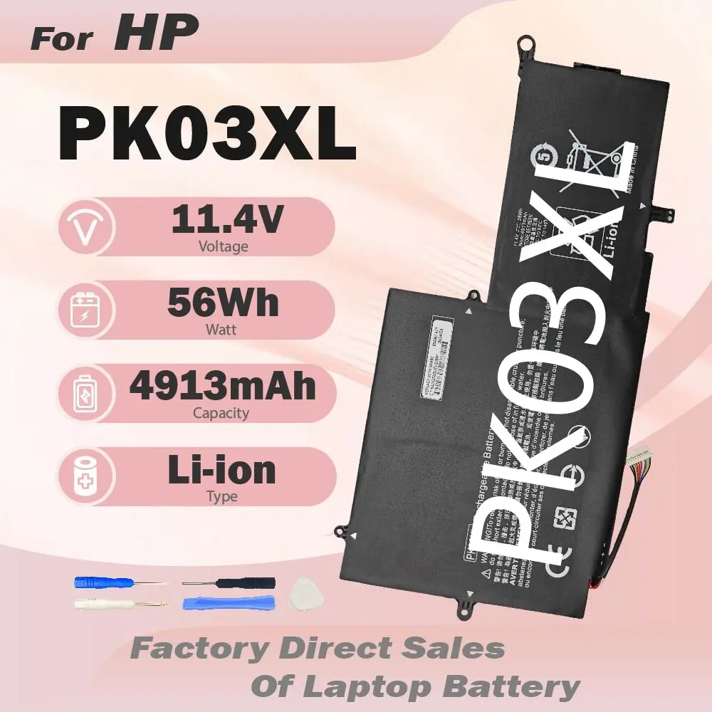 Batería PK03XL TPN-Q157 para HP Envy X360 Spectre X360 13-4003DX 13-4002DX 13-4103DX Convertible 13-y0xx 13-y013cl TPN-Q157
