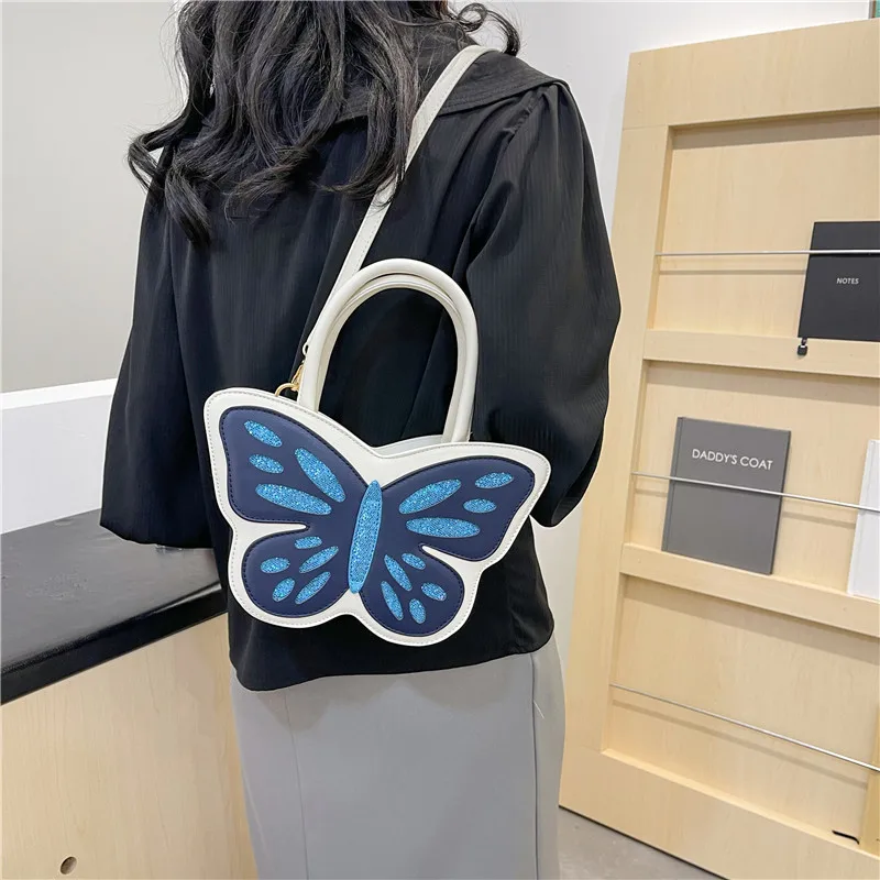 Contrasting Colors Butterfly Shape Design Handbag Shoulder Bag Women's High Quality Leather Crossbody Bag Balsos Gift For Women