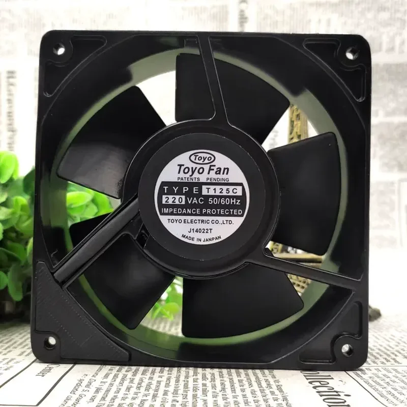For New ToYoFan T125C 220VAC 12038 12CM High Speed Ball Cooling Fan Cabinet Fan