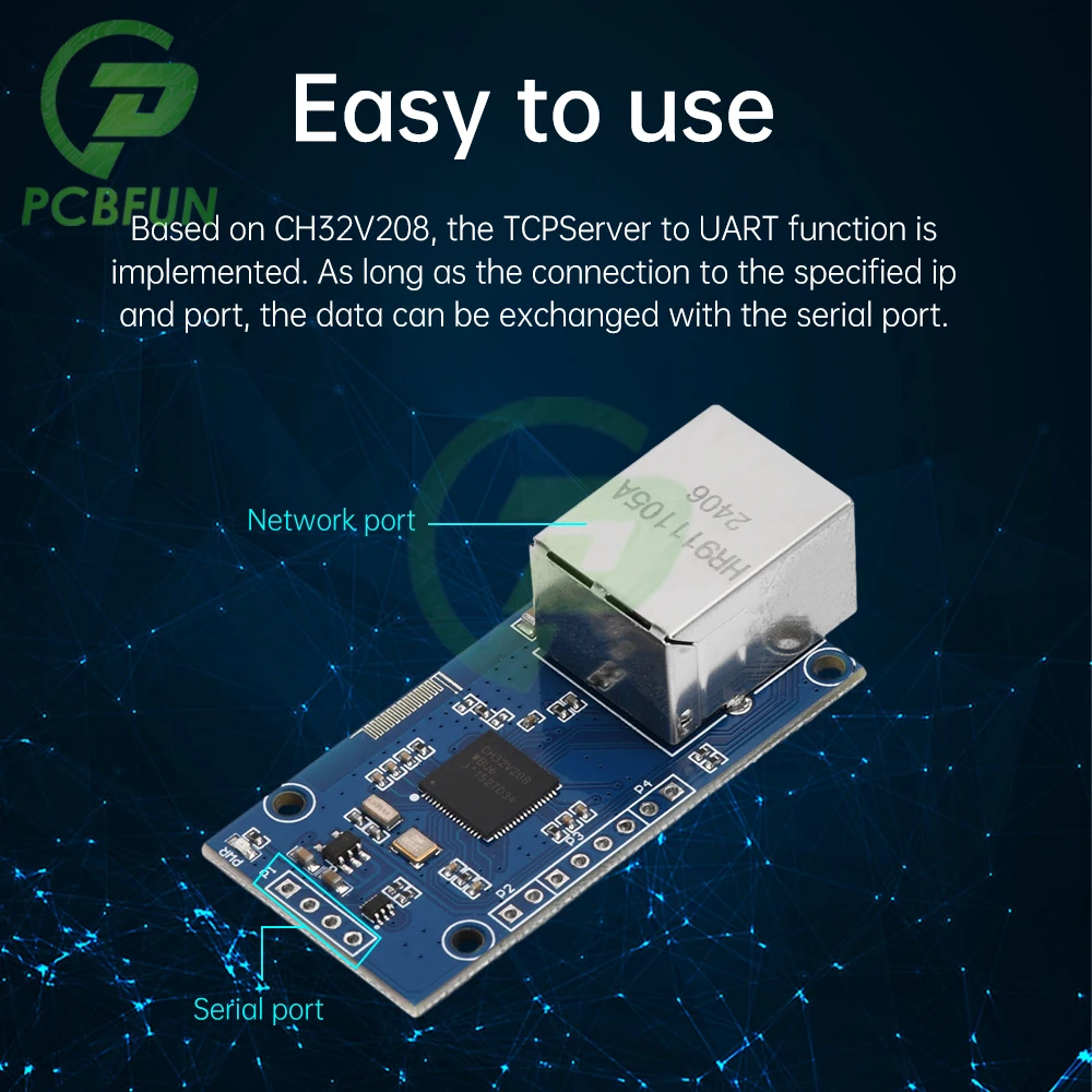 CH32V208 Serial Port to Ethernet Module TTL Network Transmission Development Board