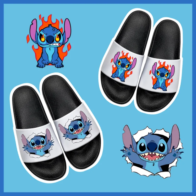 New Disney Anime Stitch Casual Kawaii Slippers Summer Couple Outdoor Wear Indoor Breathable Thick Sole Anti Slip Slippers