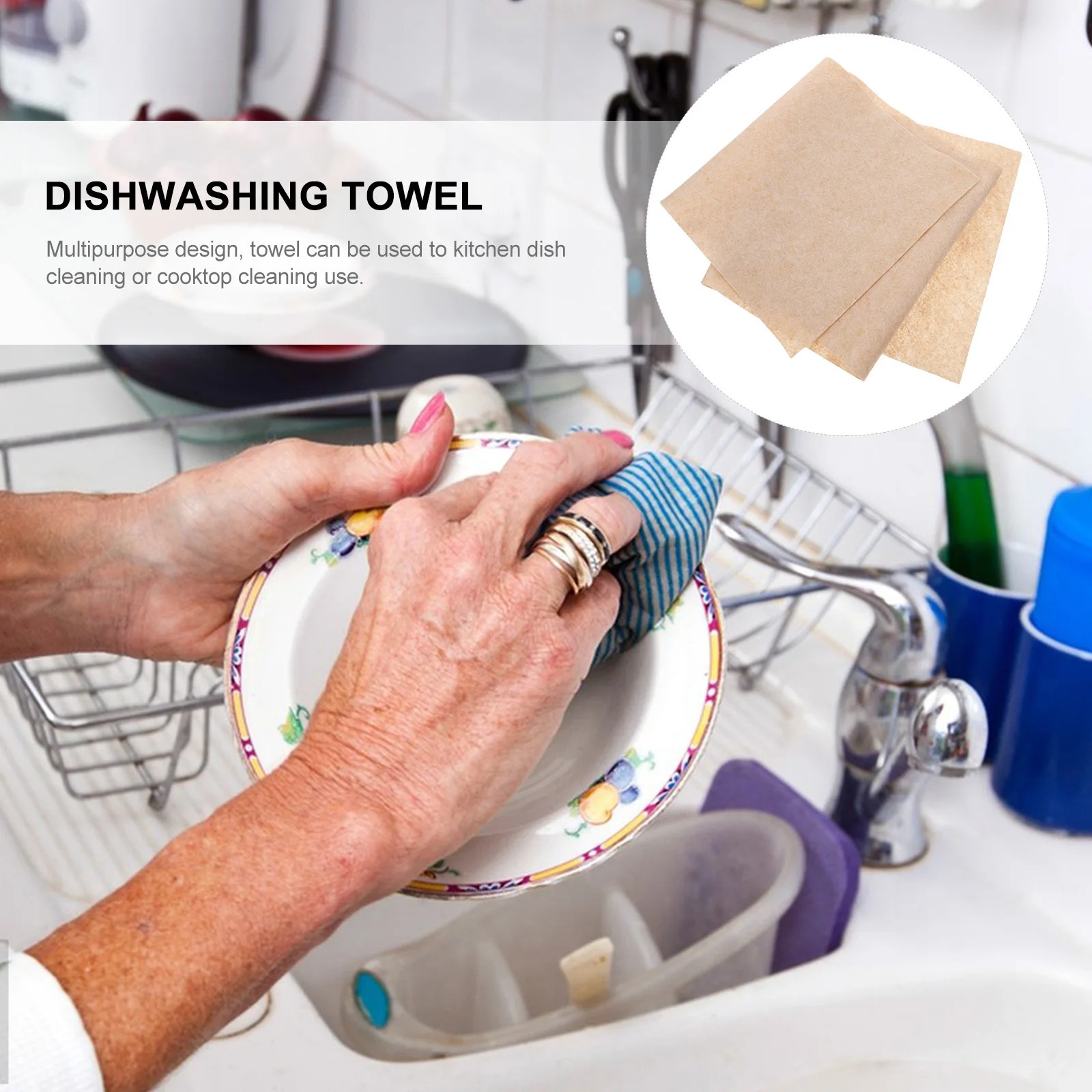 

10M Heavy Duty Loofah Dishcloth for Kitchen Washing Dishes Reusable Thick Washcloth for Oil Free Cleaning Scouring Scrubber