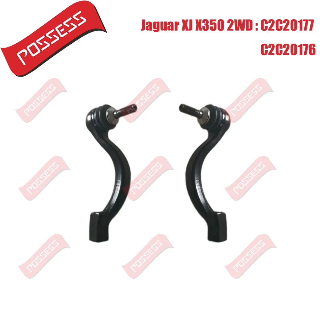 A Pair of Front Axle Outer Steering Tie Rod Ends Ball Joint For Jaguar XJ X350 2003-2009 S-Type 1999-2008 XK X150 2006-2014 RWD