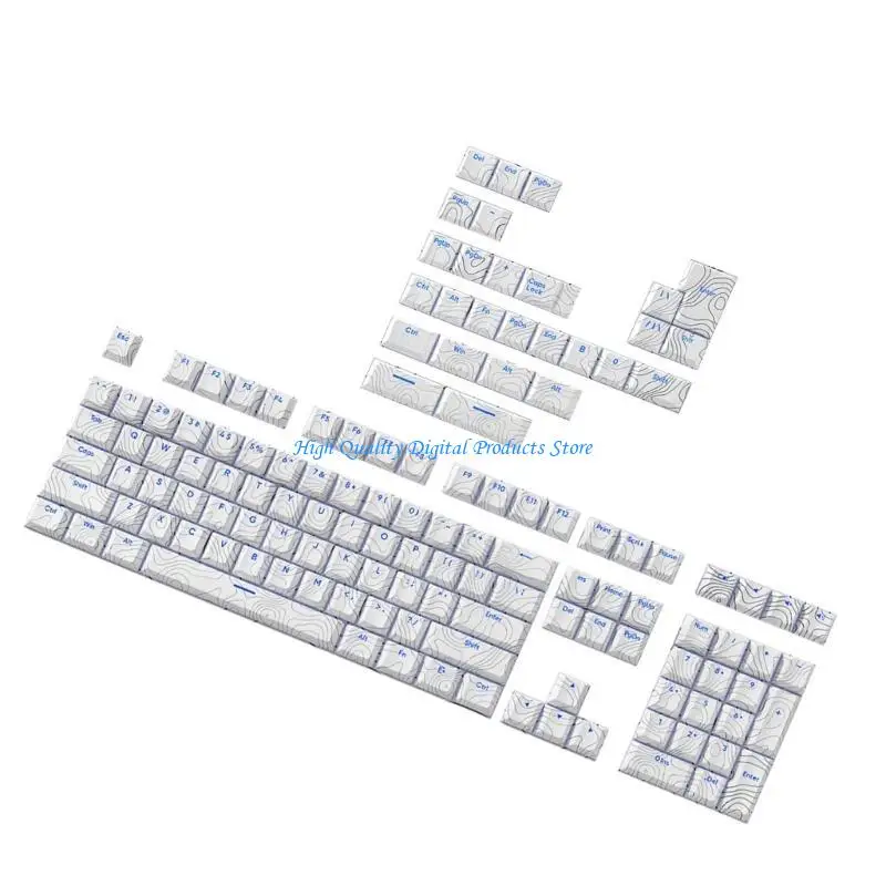 U2JE 135 Transparents lijn originele PBT KeyCaps voorafdruk Backlits Dye Sublimatie Keycap voor mechanische toetsenborden