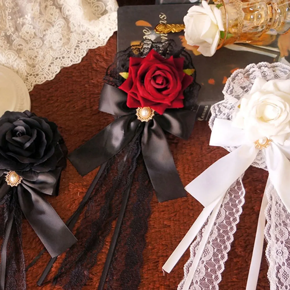 

Rose for Lolita Gothic Lolita Hair Accessories Style Women H made Rose Hair Accessories Bridal Party Hats Decor