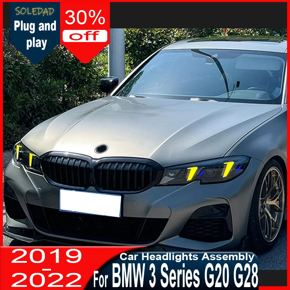 

Светодиодные фары для BMW G20 G28 M3 325I 320I, 2018-2022 гг., с линзой проектора и ДХО, автомобильные аксессуары